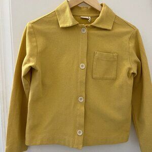TOAST London Cotton Pique Yellow button long sleeve shirt sz XS